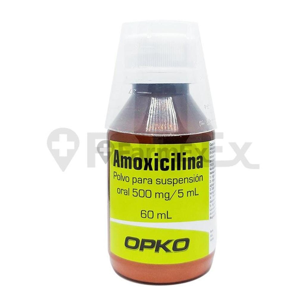 Amoxicilina 500 mg / 5 mL x 60 mL "Ley Cenabast" Farmex-Pluxee-Persistente